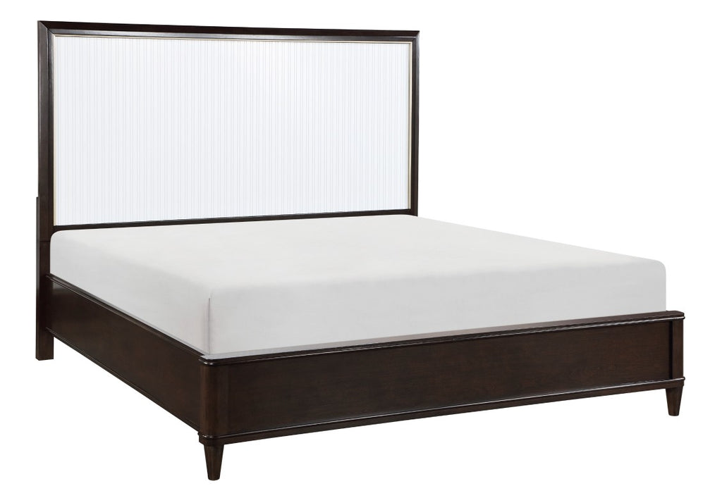 Homelegance 1451-4PC 4 pc Niles two tone white and cherry finish wood paneled modern queen bedroom set