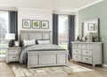 Homelegance 1458-4PC 4 pc Providence light grey finish wood paneled cottage style queen bedroom set
