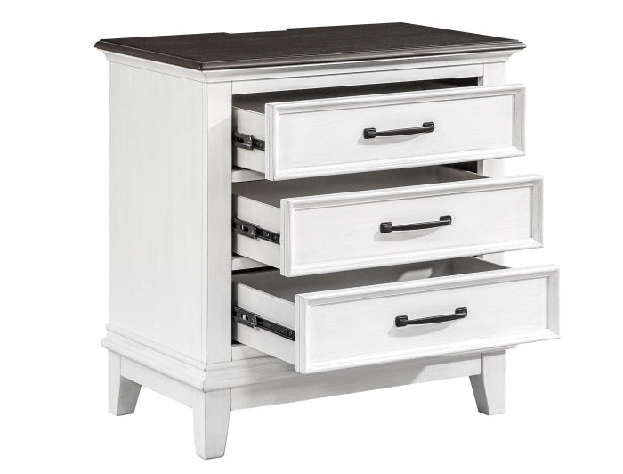 Homelegance 1463-4PC 4 pc Chesterton two tone antique white finish wood country style queen bedroom set