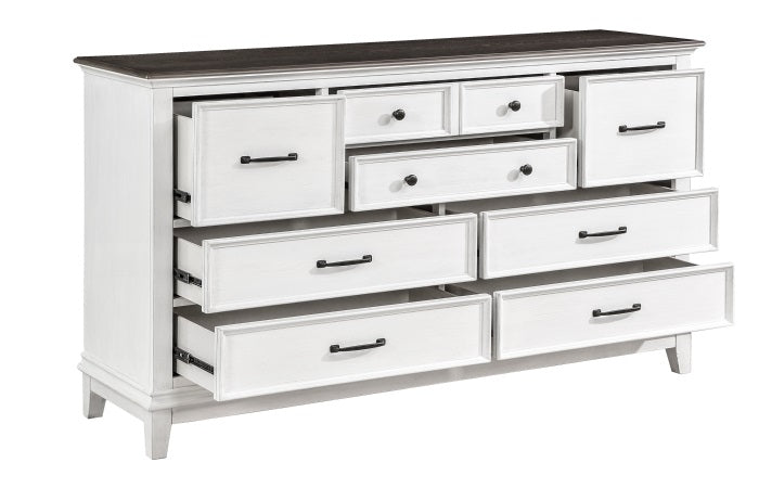 Homelegance 1463-4PC 4 pc Chesterton two tone antique white finish wood country style queen bedroom set