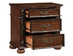 Homelegance 1468-4PC 4 pc Adelina cherry finish wood button tufted faux leather ornate crown queen bedroom set
