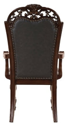 Homelegance 1468-108  7 pc Adelina cherry finish wood double pedestal carved ornate accents dining table set