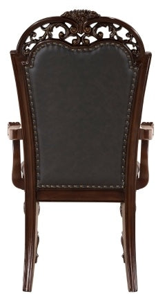 Homelegance 1468-108  7 pc Adelina cherry finish wood double pedestal carved ornate accents dining table set