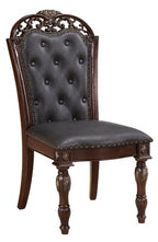 Homelegance 1468-108  7 pc Adelina cherry finish wood double pedestal carved ornate accents dining table set