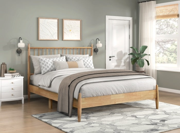 Homelegance 1490-1 Brickell natural finish wood mid-century modern queen bed