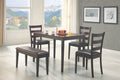 Coaster 150232 5 pc Guilford tavaral espresso finish wood dining table set vinyl padded seats