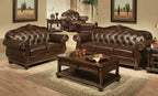 Acme 15030-31 2 pc Astoria grand mejia anondale espresso top grain leather sofa and love seat set