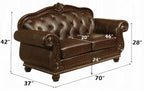 Acme 15030-31 2 pc Astoria grand mejia anondale espresso top grain leather sofa and love seat set