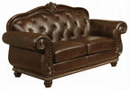 Acme 15030-31 2 pc Astoria grand mejia anondale espresso top grain leather sofa and love seat set