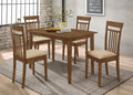 Coaster 150430 5 pc West hollywood miranda warm walnut finish wood dining table set