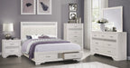 Homelegance 1505W-4PC 4 p Luster wood grain white finish wood paneled style queen bedroom set glitter accents