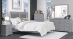 Homelegance 1519GY-4PC 4 p Seabright grey finish wood modern style queen bedroom set faux leather headboard