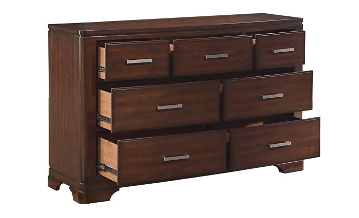 Homelegance 1520CH-4PC 4 pc Hudson cherry finish wood curved top queen bedroom set