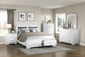 Homelegance 1520WH-4PC 4 pc Hudson white finish wood curved top queen bedroom set