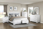 Homelegance 1520WH-4PC 4 pc Hudson white finish wood curved top queen bedroom set