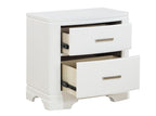 Homelegance 1520WH-4PC 4 pc Hudson white finish wood curved top queen bedroom set