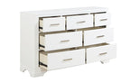 Homelegance 1520WH-4PC 4 pc Hudson white finish wood curved top queen bedroom set