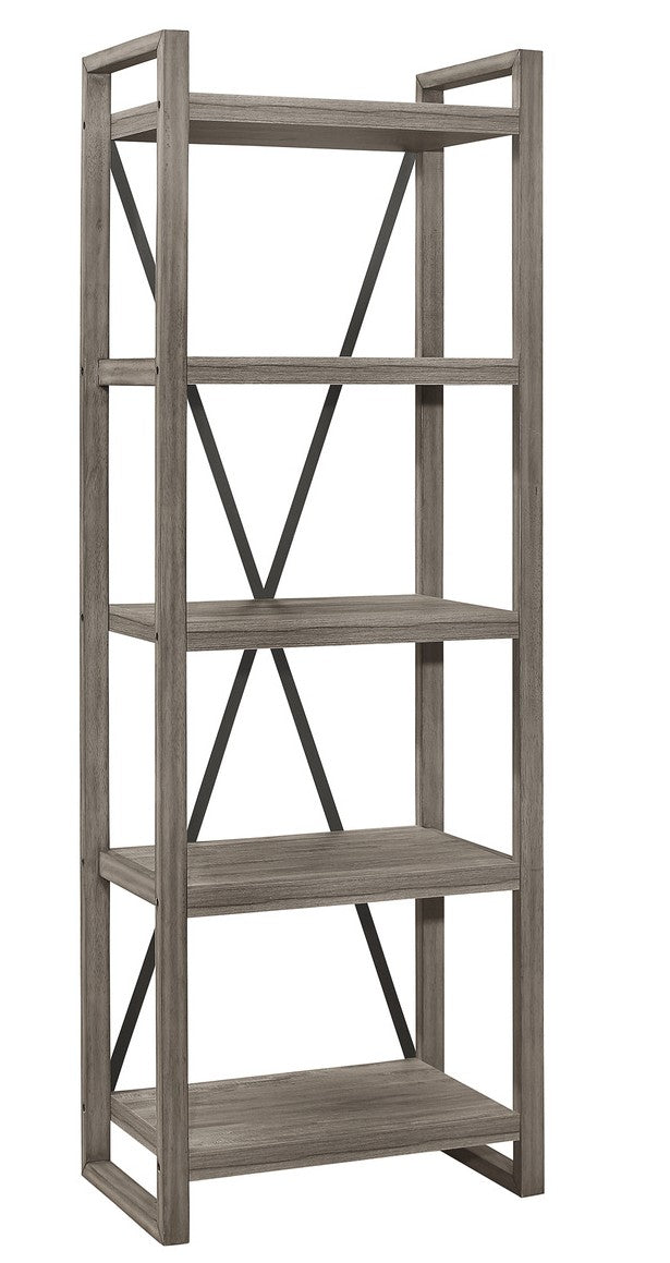 Homelegance 15260-66-3PC 3 pc Bainbridge grey weathered wood grain look finish wood tv entertainment center 66" tv stand with side piers