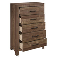 Homelegance 1534-9  Canora grey Lorenzi rustic brown wood grain finish 5 drawer tall chest