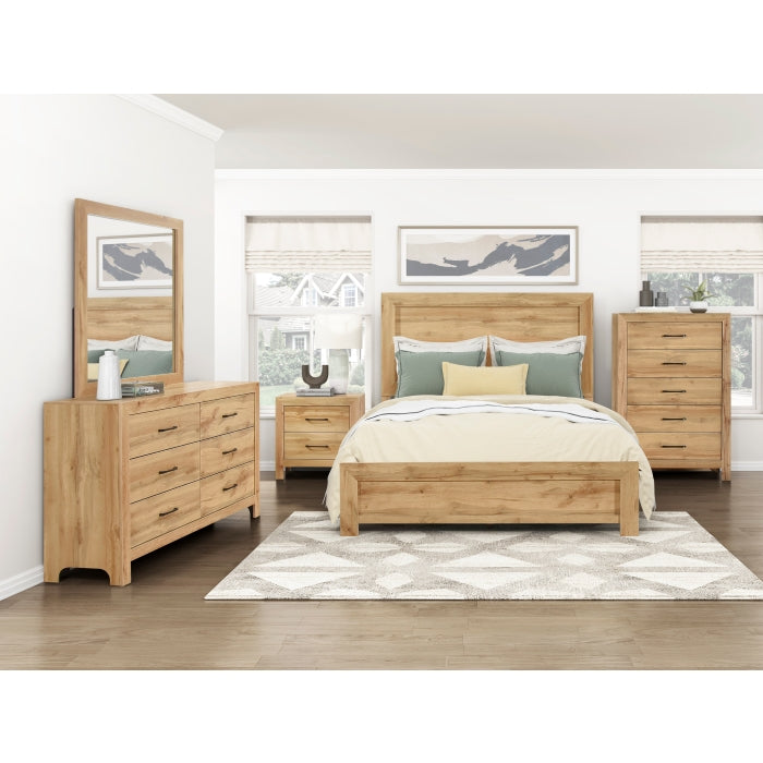 Homelegance 1534NA-4PC 4 pc Lorenzi natural pine wood grain finish bedroom set