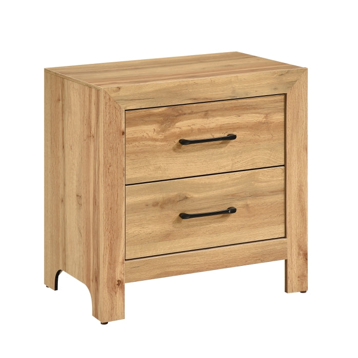 Homelegance 1534NPNA-4PC 4 pc Lorenzi natural pine wood grain finish chevron design bedroom set