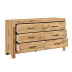 Homelegance 1534NPNA-4PC 4 pc Lorenzi natural pine wood grain finish chevron design bedroom set