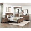 Homelegance 1534NP-4PC 4 pc Canora grey Lorenzi rustic brown wood grain finish chevron design bedroom set