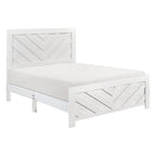 Homelegance 1534NPWH-4PC 4 pc Lorenzi rustic white wood grain finish chevron design bedroom set