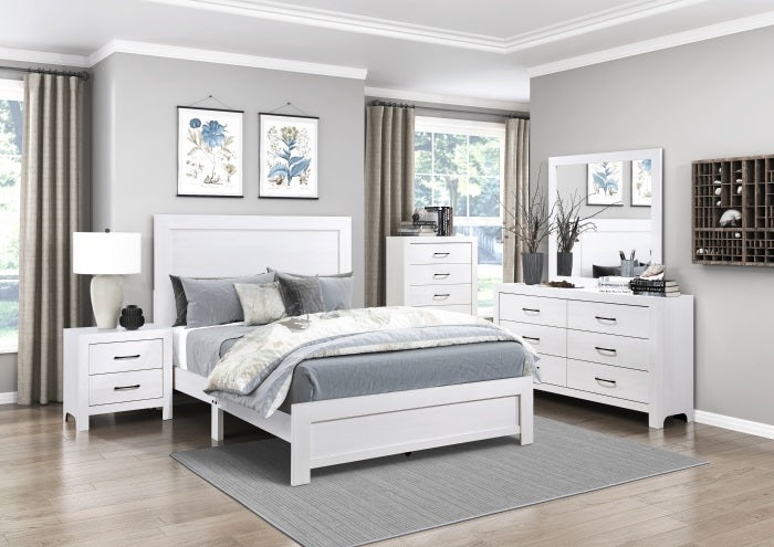 Homelegance 1534WH-4PC 4 pc Canora grey Lorenzi rustic white wood grain finish bedroom set