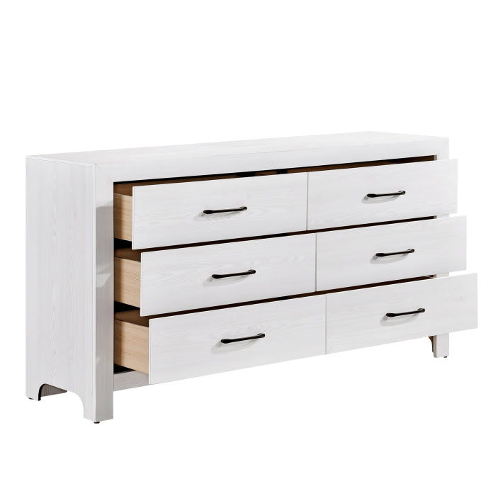 Homelegance 1534WH-4PC 4 pc Canora grey Lorenzi rustic white wood grain finish bedroom set