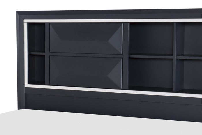 Homelegance 1553-4PC 4 pc Rosemont midnight blue finish wood storage queen bedroom set