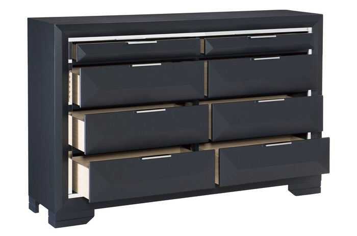 Homelegance 1553-4PC 4 pc Rosemont midnight blue finish wood storage queen bedroom set