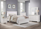 Homelegance 1556W-4PC 4 pc Lana white aligator embossed finish wood LED headboard queen bedroom set