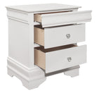 Homelegance 1556W-4PC 4 pc Lana white aligator embossed finish wood LED headboard queen bedroom set