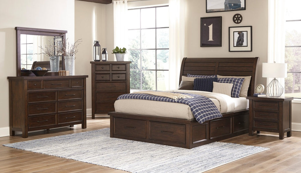 Homelegance 1559-4PC 4 pc Darby home co Logandale brown finish wood queen bedroom set with drawers