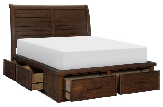 Homelegance 1559-4PC 4 pc Darby home co Logandale brown finish wood queen bedroom set with drawers