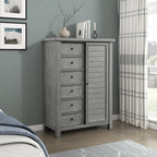 Homelegance 1559DG-4PC 4 pc Logandale grey finish wood queen bedroom set with underbed drawers