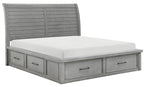Homelegance 1559DG-4PC 4 pc Logandale grey finish wood queen bedroom set with underbed drawers