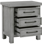 Homelegance 1559DG-4PC 4 pc Logandale grey finish wood queen bedroom set with underbed drawers
