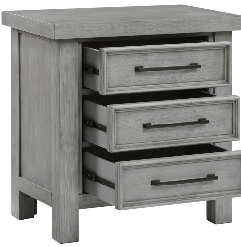 Homelegance 1559DG-4PC 4 pc Logandale grey finish wood queen bedroom set with underbed drawers