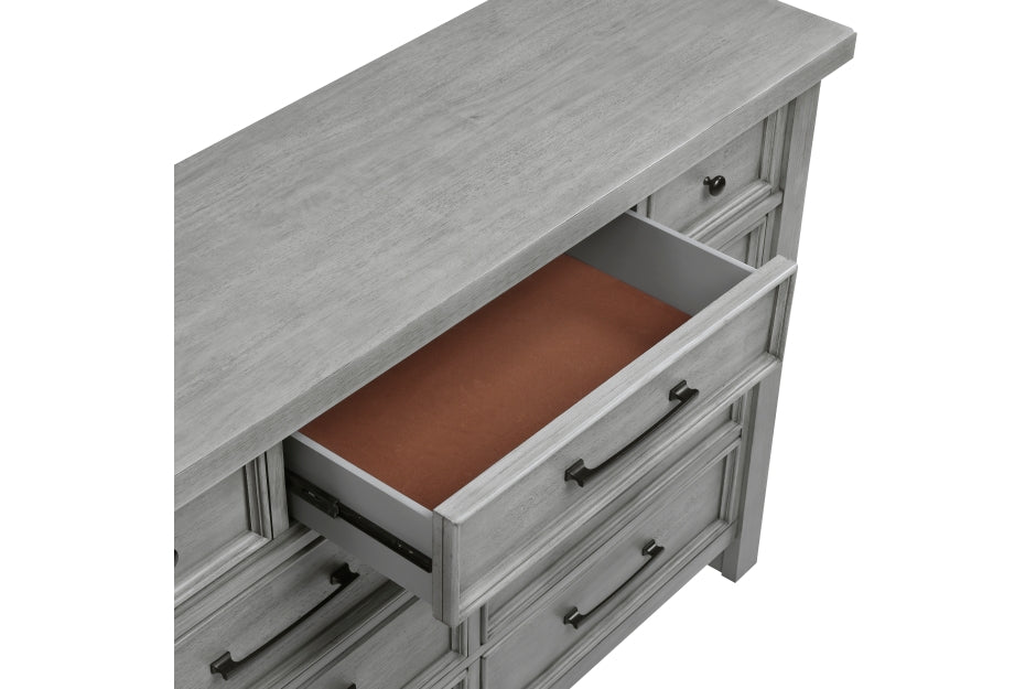 Homelegance 1559DG-4PC 4 pc Logandale grey finish wood queen bedroom set with underbed drawers