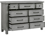 Homelegance 1559DG-4PC 4 pc Logandale grey finish wood queen bedroom set with underbed drawers
