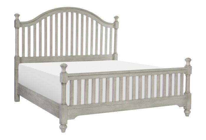 Homelegance 1568-4PC 4 pc Mossbrook two tone light grey and dark brown finish wood country style queen bedroom set