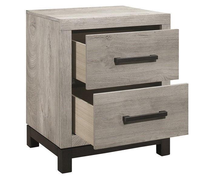 Homelegance 1577-4PC 4 pc Zephyr two tone light grey and grey finish wood queen bedroom set