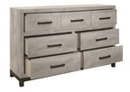 Homelegance 1577-4PC 4 pc Zephyr two tone light grey and grey finish wood queen bedroom set