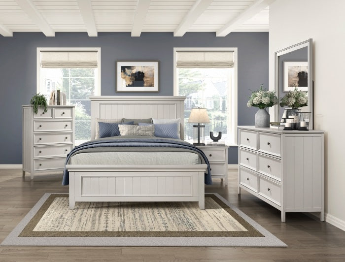 Homelegance 1581-4PC 4 pc Donahue antique white finish wood farmhouse style queen bedroom set