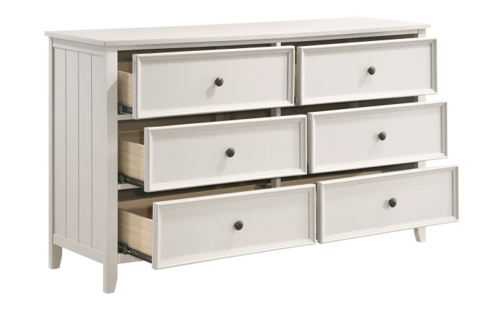 Homelegance 1581-4PC 4 pc Donahue antique white finish wood farmhouse style queen bedroom set