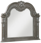 Homelegance 1583-4PC 4 pc Bennington grey finish wood tufted headboard and footboard sleigh style queen bedroom set