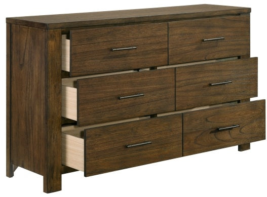 Sullivan Wire Brushed Oak Wood Queen Bedroom Set with Footboard Drawers and Storage Headboard – 1592-4PC
