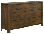 Sullivan Wire Brushed Oak Wood Queen Bedroom Set with Footboard Drawers and Storage Headboard – 1592-4PC